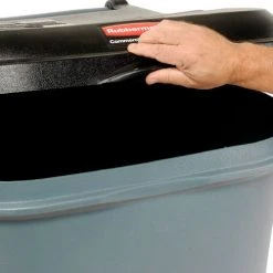 95 Gallon Rubbermaid Large Mobile Waste Receptacle - Gray With Lid -Cheap Trash & Recycling Store 705577GY 10
