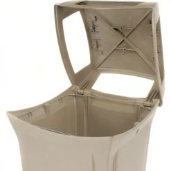 Rubbermaid® Plastic Square 4 Openings Trash Can, 45 Gallon, Beige 23 Rubbermaid® Plastic Square 4 Openings Trash Can, 45 Gallon, Beige -Cheap Trash & Recycling Store 705579BG 03