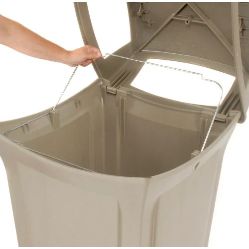 Rubbermaid® Plastic Square 4 Openings Trash Can, 45 Gallon, Beige 7 Rubbermaid® Plastic Square 4 Openings Trash Can, 45 Gallon, Beige - Image 7