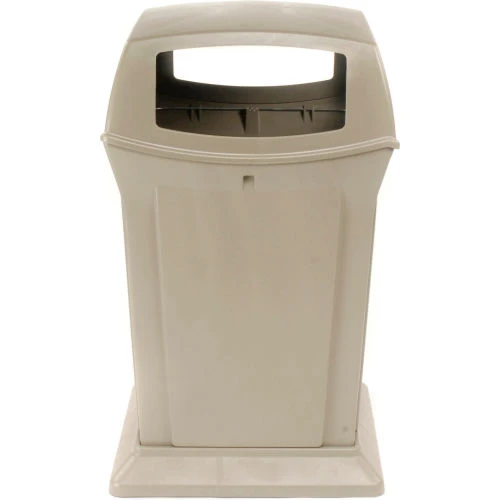 Rubbermaid® Plastic Square 4 Openings Trash Can, 45 Gallon, Beige 12 Rubbermaid® Plastic Square 4 Openings Trash Can, 45 Gallon, Beige - Image 12