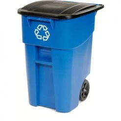 Rubbermaid® Brute Recycling Can w/Lid, 50 Gallon, Blue