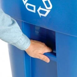 Rubbermaid® Brute Recycling Can w/Lid, 50 Gallon, Blue -Cheap Trash & Recycling Store 705622 09