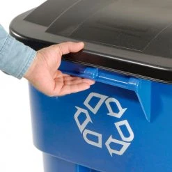 Rubbermaid® Brute Recycling Can w/Lid, 50 Gallon, Blue -Cheap Trash & Recycling Store 705622 10