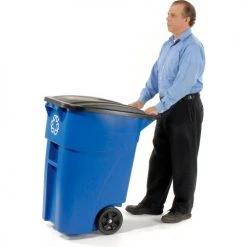 Rubbermaid® Brute Recycling Can w/Lid, 50 Gallon, Blue -Cheap Trash & Recycling Store 705622 11