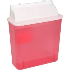 Oakridge Products 5 Quart Sharps Container w/ Horizotal Drop Lid, M-Style, Red -Cheap Trash & Recycling Store 732119 03