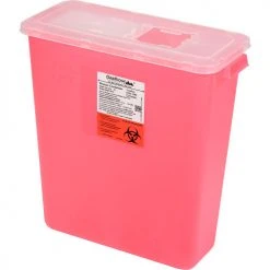 Oakridge Products 3 Gallon Sharps Container w/ Slide Lid, Red