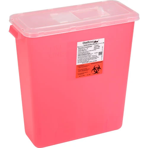Oakridge Products 3 Gallon Sharps Container w/ Slide Lid, Red 2 Oakridge Products 3 Gallon Sharps Container w/ Slide Lid, Red - Image 2