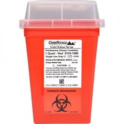 Oakridge Products 1 Quart Sharp Container w/ Slide Lid, Red -Cheap Trash & Recycling Store 732127 02