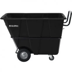 Global Industrial™ Heavy Duty Plastic Tilt Truck, 1/2 Cu. Yd. Cap, 1400 Lbs. Cap, Black -Cheap Trash & Recycling Store 800352HD 06