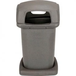 Toter® Plastic Square Trash Can Manual or Automated Collection, 60 Gallon, Graystone
