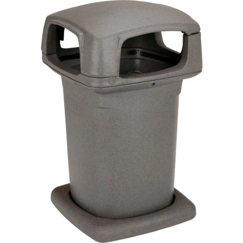 Toter® Plastic Square Trash Can Manual or Automated Collection, 60 Gallon, Graystone 3 Toter® Plastic Square Trash Can Manual or Automated Collection, 60 Gallon, Graystone - Image 3