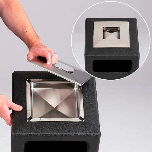 Safco® Canmeleon Trash Can & Ash Urn, Recessed Panels, 15 Gallon, Black 7 Safco® Canmeleon Trash Can & Ash Urn, Recessed Panels, 15 Gallon, Black - Image 7