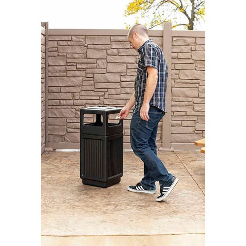 Safco® Canmeleon Trash Can & Ash Urn, Recessed Panels, 15 Gallon, Black 6 Safco® Canmeleon Trash Can & Ash Urn, Recessed Panels, 15 Gallon, Black - Image 6