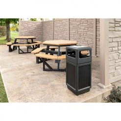 Safco® Canmeleon Trash Can & Ash Urn, Recessed Panels, 15 Gallon, Black 15 Safco® Canmeleon Trash Can & Ash Urn, Recessed Panels, 15 Gallon, Black -Cheap Trash & Recycling Store 9474BL lifeStyle AngleImageFull