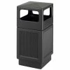 Safco® Canmeleon™ Recessed Panel, Side Open, 38 Gallon Black, 9476BL
