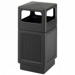 Safco® Canmeleon™ Recessed Panel, Side Open, 38 Gallon Black, 9476BL