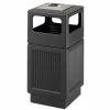 Safco® Canmeleon™ Recessed Panel, Ash Urn, Side Open, 38 Gallon Black, 9477BL