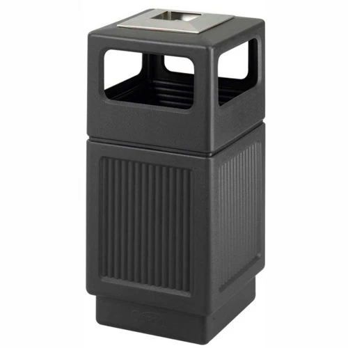 Safco® Canmeleon Recessed Panel, Ash Urn, Side Open, 38 Gallon Black, 9477BL 1 Safco® Canmeleon Recessed Panel, Ash Urn, Side Open, 38 Gallon Black, 9477BL