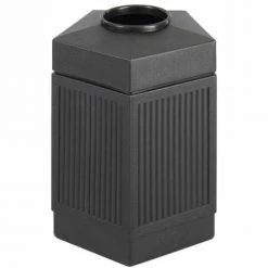 Safco® Canmeleon™ Indoor/Outdoor, 45 Gallon Pentagon Black, 9486BL