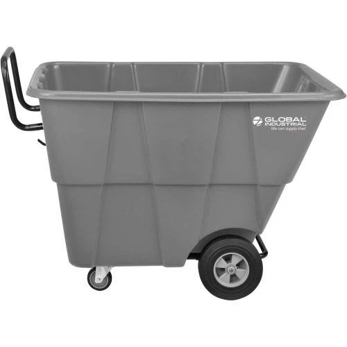 Global Industrial Standard Duty Plastic Tilt Truck, 1/2 Cu. Yd. Cap, 850 Lb Cap, Gray 2 Global Industrial Standard Duty Plastic Tilt Truck, 1/2 Cu. Yd. Cap, 850 Lb Cap, Gray - Image 2