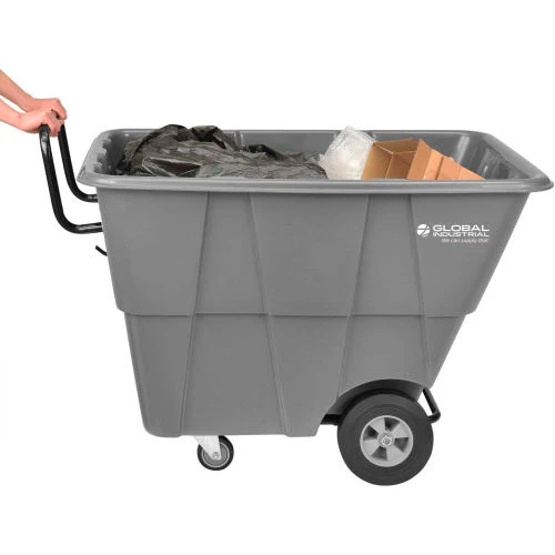 Global Industrial Standard Duty Plastic Tilt Truck, 1/2 Cu. Yd. Cap, 850 Lb Cap, Gray 5 Global Industrial Standard Duty Plastic Tilt Truck, 1/2 Cu. Yd. Cap, 850 Lb Cap, Gray - Image 5
