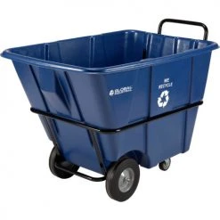 Global Industrial™ Heavy Duty Plastic Recycling Tilt Truck, 1/2 Cu.Yd. 1400 Lbs. Cap, Blue