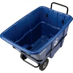 Global Industrial™ Heavy Duty Plastic Recycling Tilt Truck, 1/2 Cu.Yd. 1400 Lbs. Cap, Blue -Cheap Trash & Recycling Store 984614HD 04