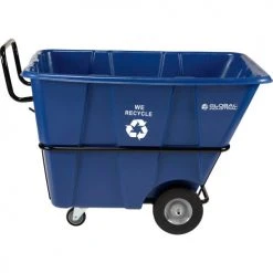 Global Industrial™ Heavy Duty Plastic Recycling Tilt Truck, 1/2 Cu.Yd. 1400 Lbs. Cap, Blue -Cheap Trash & Recycling Store 984614HD 05