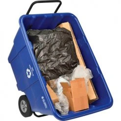 Global Industrial™ Standard Duty Plastic Recycling Tilt Truck,1/2 Cu. Yd. Cap,850 Lbs. Cap,Blue -Cheap Trash & Recycling Store 984614 03
