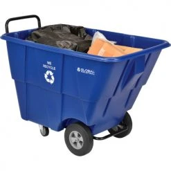 Global Industrial™ Standard Duty Plastic Recycling Tilt Truck,1/2 Cu. Yd. Cap,850 Lbs. Cap,Blue -Cheap Trash & Recycling Store 984614 11