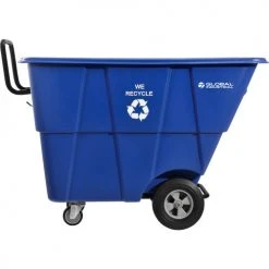 Global Industrial™ Standard Duty Plastic Recycling Tilt Truck,1/2 Cu. Yd. Cap,850 Lbs. Cap,Blue -Cheap Trash & Recycling Store 984614 12