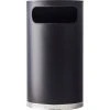 Witt Industries Witt Steel Half Round Trash Can W/Side Opening, 9 Gallon, Black