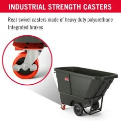 Suncast® Towable Standard Duty Plastic Tilt Truck, 1/2 Cu. Yd. Cap, 800 Lbs Cap,Gray -Cheap Trash & Recycling Store ALTIMAGE TILTTRUCK INDUSTRIALSTRENGTHCASTERS