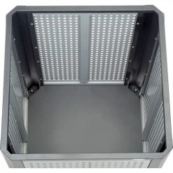 Safco® Outdoor Perforated Steel Trash Can, Side Opening, 38 Gallon, Black -Cheap Trash & Recycling Store B1318375 06