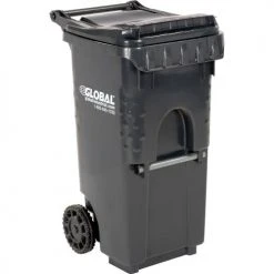 Global Industrial™ Mobile Trash Container, 35 Gallon Gray