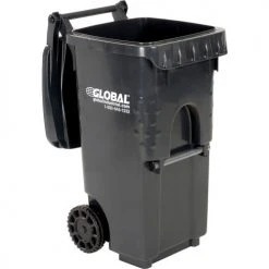 Global Industrial™ Mobile Trash Container, 35 Gallon Gray -Cheap Trash & Recycling Store B2239510 02