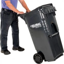 Global Industrial™ Mobile Trash Container, 35 Gallon Gray -Cheap Trash & Recycling Store B2239510 04