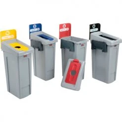 Rubbermaid® Recycling & Trash Can, 92 Gallon, Black/Blue/Red/Yellow -Cheap Trash & Recycling Store B2246431 03