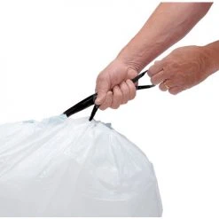 Industrial Drawstring Trash Bags, 13 Gal, White, 0.7 Mil, 300/Case -Cheap Trash & Recycling Store B2280807 03