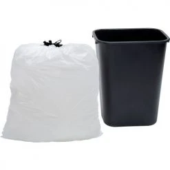 Industrial Drawstring Trash Bags, 13 Gal, White, 0.7 Mil, 300/Case -Cheap Trash & Recycling Store B2280807 04
