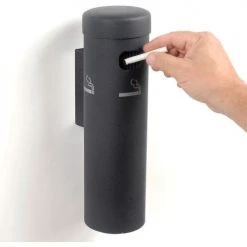 Aarco Wall Mounted Cigarette Receptacle Black