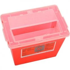 Bemis 2-Gallon Multi-Purpose Sharps Container, 11-5/8"W x 7-3/4"D x 8-5/8"H, Red -Cheap Trash & Recycling Store B32185 02