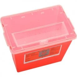 Bemis 2-Gallon Multi-Purpose Sharps Container, 11-5/8"W x 7-3/4"D x 8-5/8"H, Red -Cheap Trash & Recycling Store B32185 05