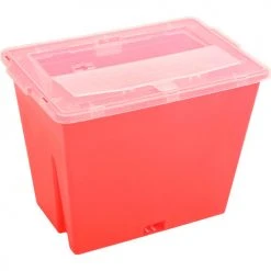 Bemis 2-Gallon Multi-Purpose Sharps Container, 11-5/8"W x 7-3/4"D x 8-5/8"H, Red -Cheap Trash & Recycling Store B32185 06