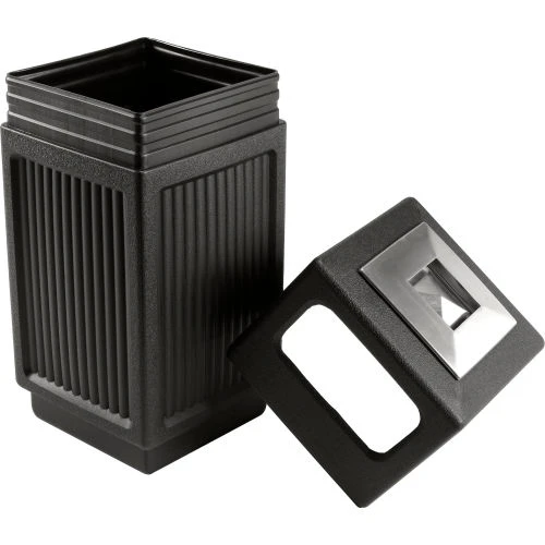 Safco® Canmeleon Trash Can & Ash Urn, Recessed Panels, 15 Gallon, Black 2 Safco® Canmeleon Trash Can & Ash Urn, Recessed Panels, 15 Gallon, Black - Image 2