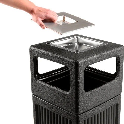 Safco® Canmeleon Trash Can & Ash Urn, Recessed Panels, 15 Gallon, Black 5 Safco® Canmeleon Trash Can & Ash Urn, Recessed Panels, 15 Gallon, Black - Image 5