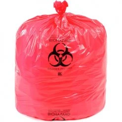 Linear Low Density Red Infectious Waste Liner, 1.5 mil, 37" x 50", Pkg Qty 60 -Cheap Trash & Recycling Store B478486 02