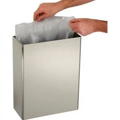 Bobrick® ClassicSeries™ Stainless Steel Wall Mount Trash Can, 6-2/5 Gallon -Cheap Trash & Recycling Store B489405 02