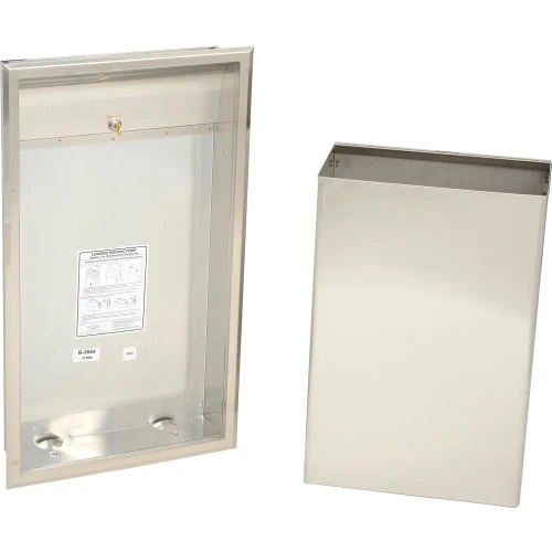 Bobrick® ClassicSeries Stainless Steel Recessed Trash Can, 12 Gallon 4 Bobrick® ClassicSeries Stainless Steel Recessed Trash Can, 12 Gallon - Image 4