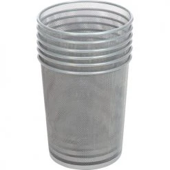 Rubbermaid® Round Steel Wire Mesh Wastebasket, Silver, 5 Gal., FGWMB20SLV -Cheap Trash & Recycling Store B53176 02